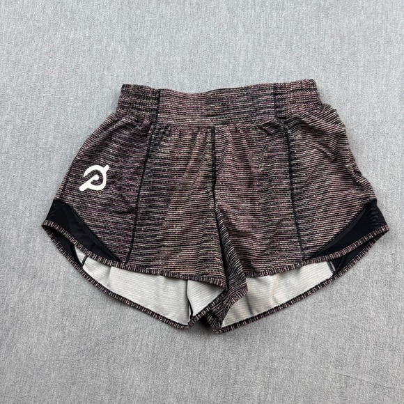 lululemon athletica Pants - Lululemon Shorts Womens 4 Pink Stripe Lined Hotty Hot Short Ii Stretch Yoga‎ Gym